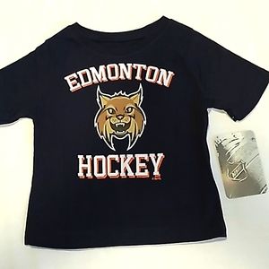 Outerstuff Edmonton Hockey NHL T-Shirt Size 18 M navy blue New NWT